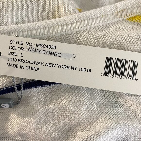 In Cashmere Top Linen Multicolored Striped V-Neck - Picture 5 of 7